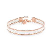 Beaded Bracelet 'Shiny White' - Rose Gold - Last Stock!