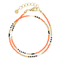 Delicate Wrap Bracelet - Bright Orange