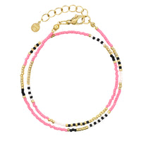 Delicate Wrap Bracelet - Hot Pink