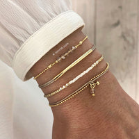 Bracelet Set 'White & Natural'