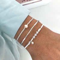 Pulsera Mix - Blanco y Perla