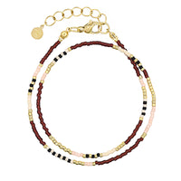 Delicate Wrap Bracelet - Burgundy