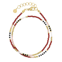 Delicate Wrap Bracelet - Red & Pink