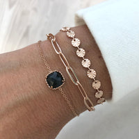 SALE - Rose Gold Bracelet Set - Black Onyx