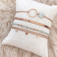 SALE - Rose Gold Bracelet Set - Mint Amazonite