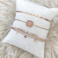SALE - Rose Gold Bracelet Set - Rose quartz