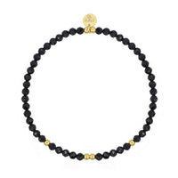 Faceted Crystals / 925 Sterling Silver - Black Spinel