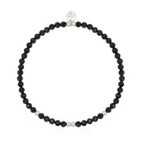 Faceted Crystals / 925 Sterling Silver - Black Spinel