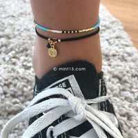 Delicate Anklet - Bright Sky Blue