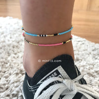 Delicate Anklet - Bright Sky Blue