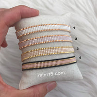 Beaded Bracelet 'Shiny White' - Rose Gold - Last Stock!
