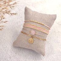Beaded Bracelet 'Silk Satin' - Peach Rose - Last Stock!