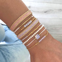 Beaded Bracelet 'Silk Satin' - Peach Rose - Last Stock!
