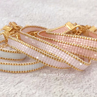 Beaded Bracelet 'Silk Satin' - Soft Aqua Blue - Last Stock!