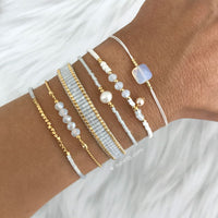 Beaded Bracelet 'Silk Satin' - Soft Aqua Blue - Last Stock!