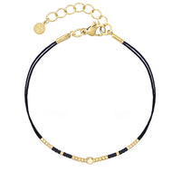 Tiny Beads & Diamond Bracelet - Black