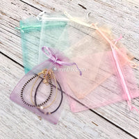10x Mint organza gift bag