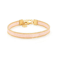 Beaded Bracelet 'Silk Satin' - Peach Rose - Last Stock!