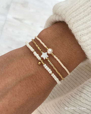 Bracelet Set 'Shiny Pearl & Star'