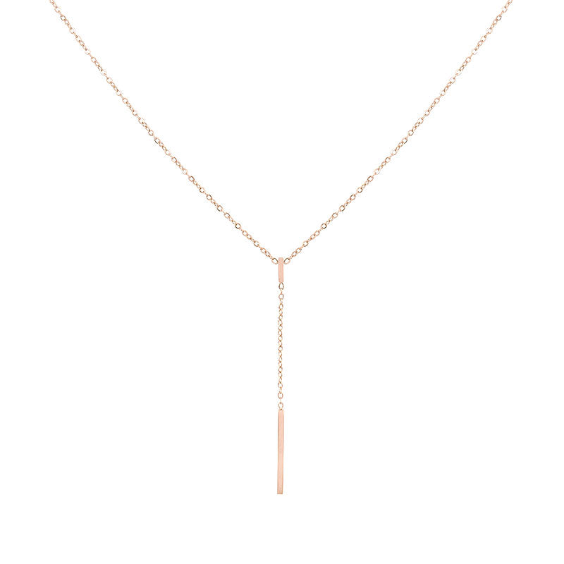 Little Bar Y-Necklace - Rose Gold