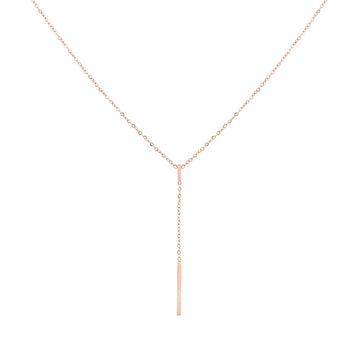 Little Bar Y-Necklace - Rose Gold