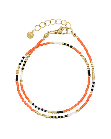 Delicate Wrap Bracelet - Bright Orange