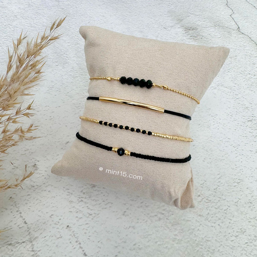Little Faceted Beads (Spinel) - Black