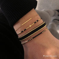 Beaded Bracelet 'Simplicity' - Matte Black - Last Stock!