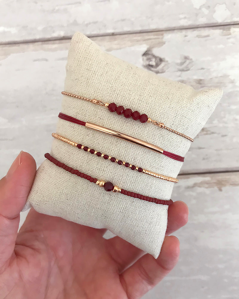 SALE! Final stock Set & Display - Deep Red - Rose Gold