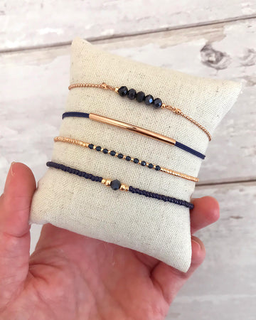 SALE! Final stock Set & Display - Navy Blue - Rose Gold