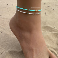 White & Turquoise Anklet