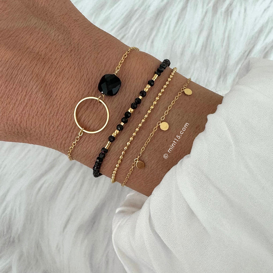 Infinity Bracelet - Black Obsidian