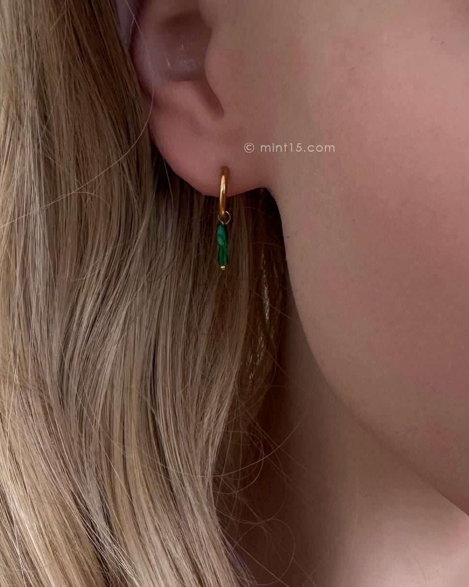 Minimalistic Earrings - Malachite