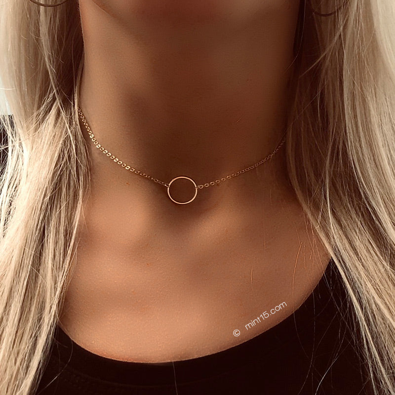Infinity Ring Necklace - Rose Gold