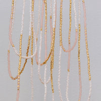 Long Beaded Wrap Necklace - Vintage Pink & Pearl