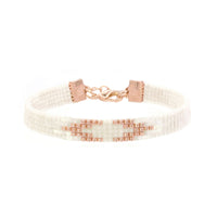 Beaded Bracelet 'Vintage White Diamond' - Rose Gold - Last Stock!