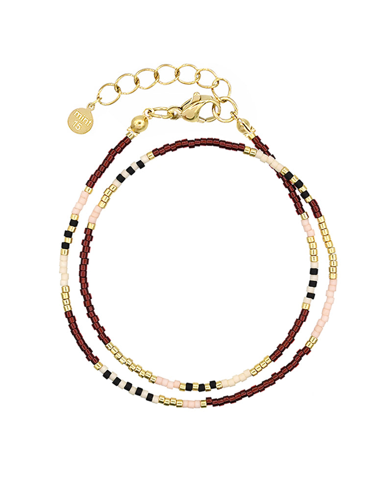 Delicate Wrap Bracelet - Burgundy