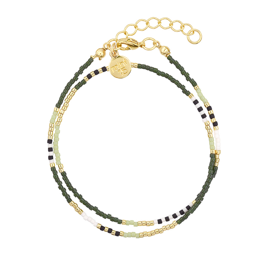 Delicate Wrap Bracelet - Forest Green