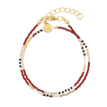 Delicate Wrap Bracelet - Red & Pink