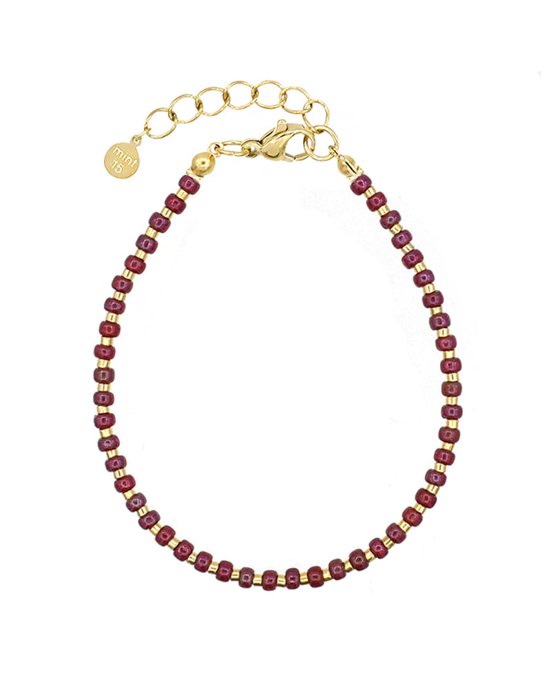 Dotted Bracelet Shiny Burgundy