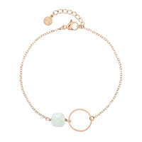 Infinity Bracelet - Mint Amazonite - Rose Gold