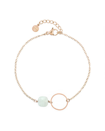 Infinity Bracelet - Mint Amazonite - Rose Gold