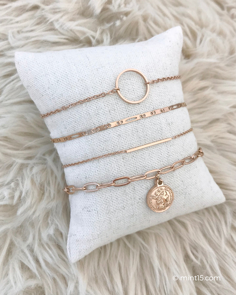 SALE - Rose Gold Bracelet Set - Just Rose Gold