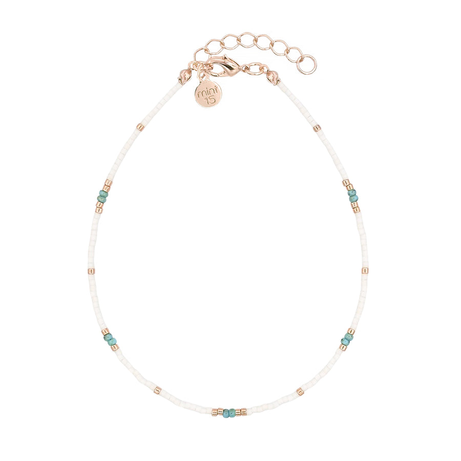 White & Turquoise Anklet