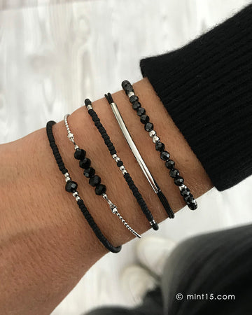 Bracelet Set 'Black & Silver'