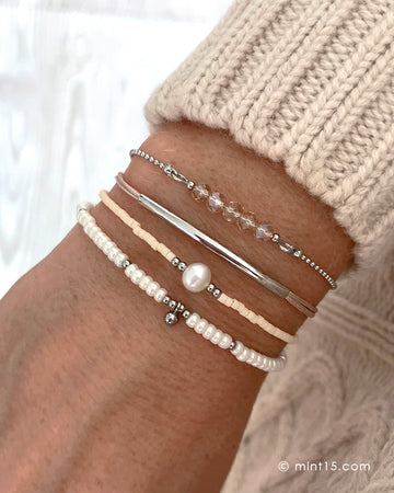 Bracelet Set 'Natural & Silver'