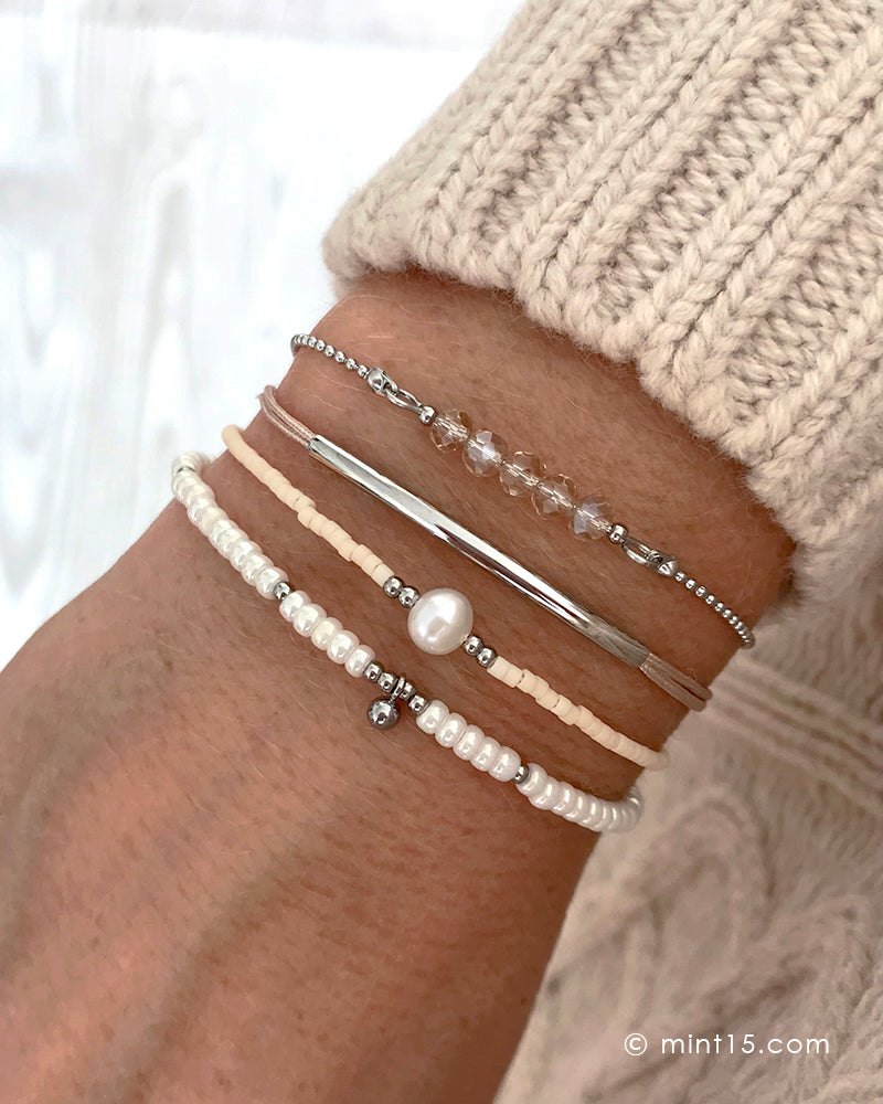 Bracelet Set 'Natural & Silver'