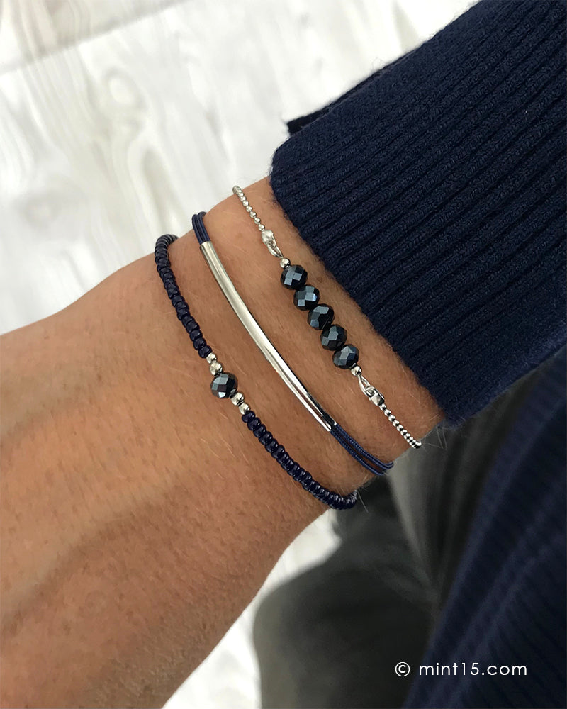 Bracelet Set 'Navy & Silver'