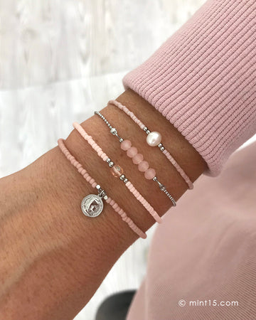 Bracelet Set 'Pink & Silver'