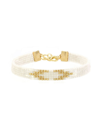 Beaded Bracelet 'Vintage White Diamond' - Last Stock!